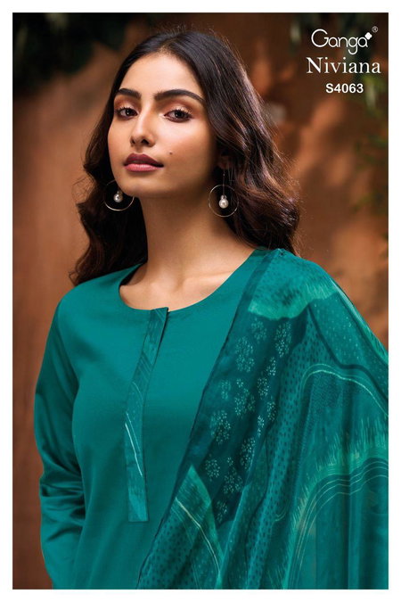 Niviana 4063 By Ganga Cotton Silk Printed Designer Salwar Suits Wholesale Shop In Surat